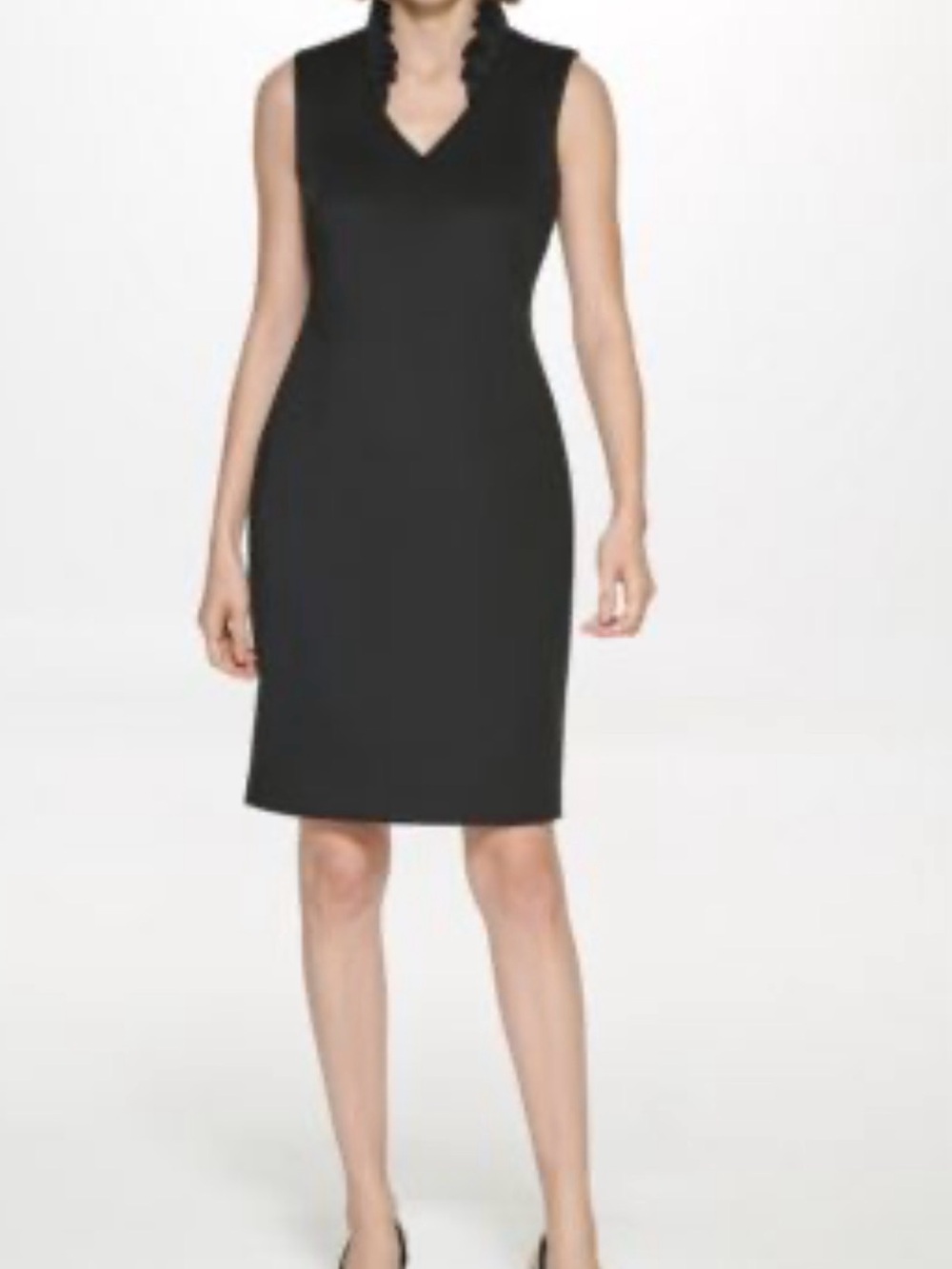 Calvin Klein Black Sleeveless V-Neck Sheath Dress size 6